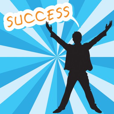 işadamı ile başarı metni vektör