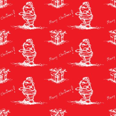 Noel Baba kırmızı Dikişsiz desen