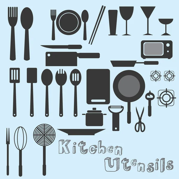 Utensilios de cocina vector — Vector de stock