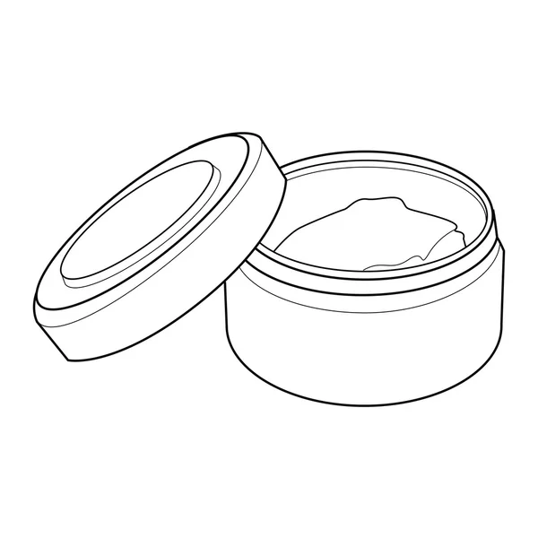 Cremebehälter aus Linienvektor — Stockvektor