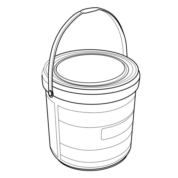 Chemical Bucket out line vector — Stock Vector