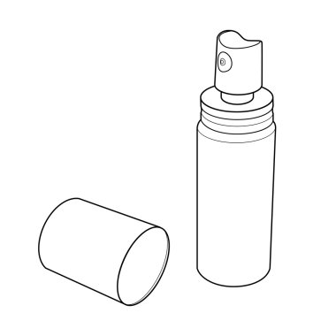 Oral sprey şişe dışarı çizgi vektör