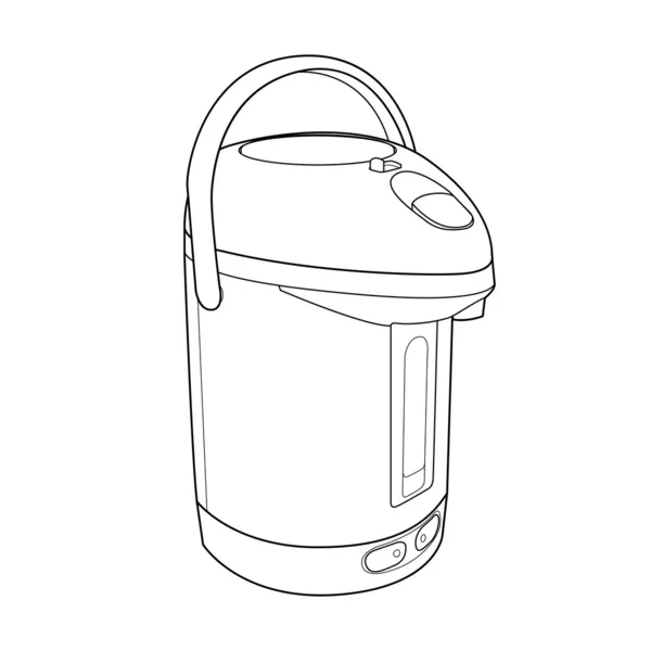 Thermo Topf aus Linienvektor — Stockvektor