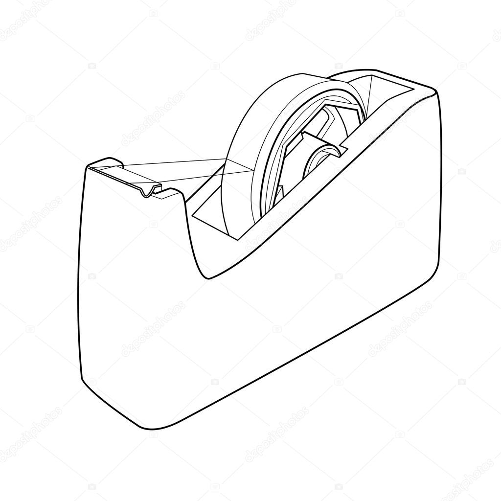 Adhesive Tape Roller Isolated On White Stock Photo - Download