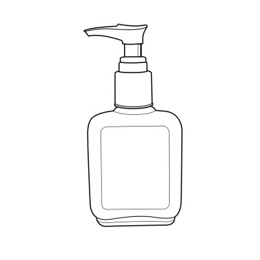 losyon pompa şişe anahat vektör