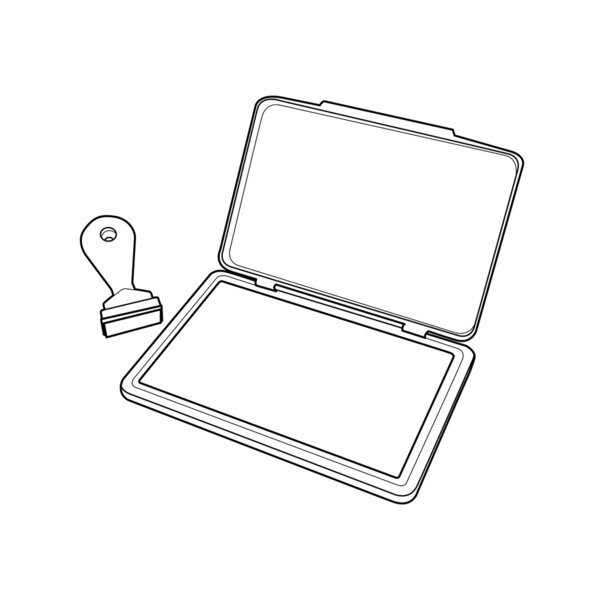 Ink pad with rubber stamp vector