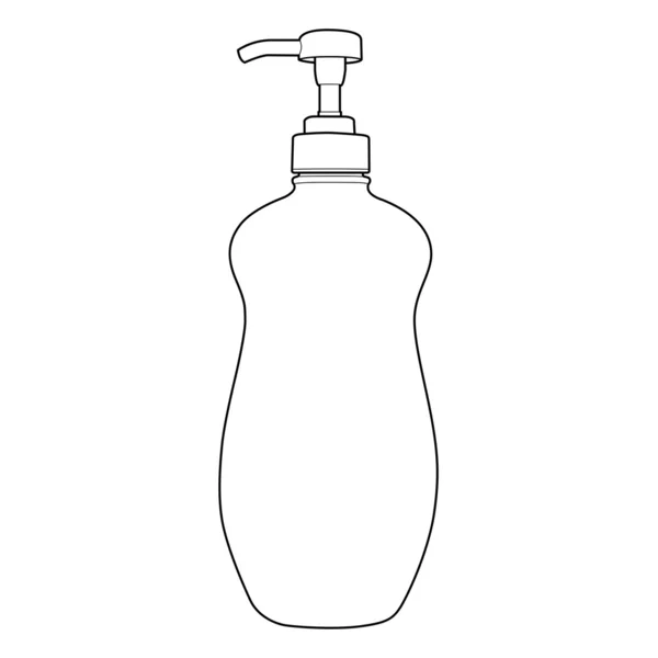 Loción bomba botella contorno vector — Archivo Imágenes Vectoriales