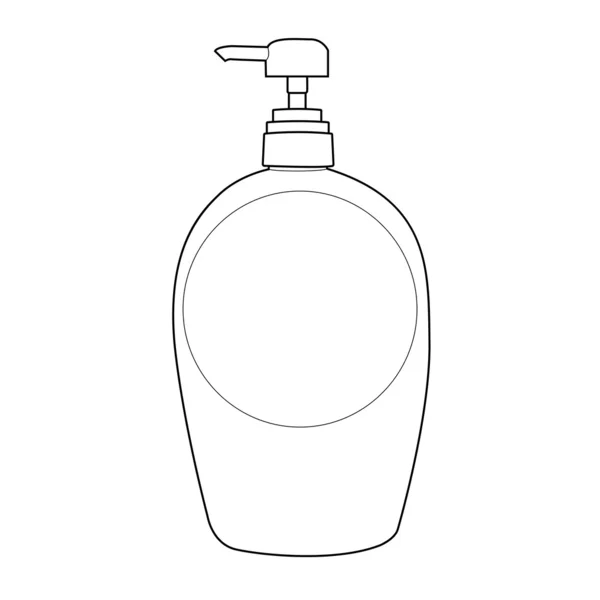 Lotion pump bottle outline vector — Stock Vector