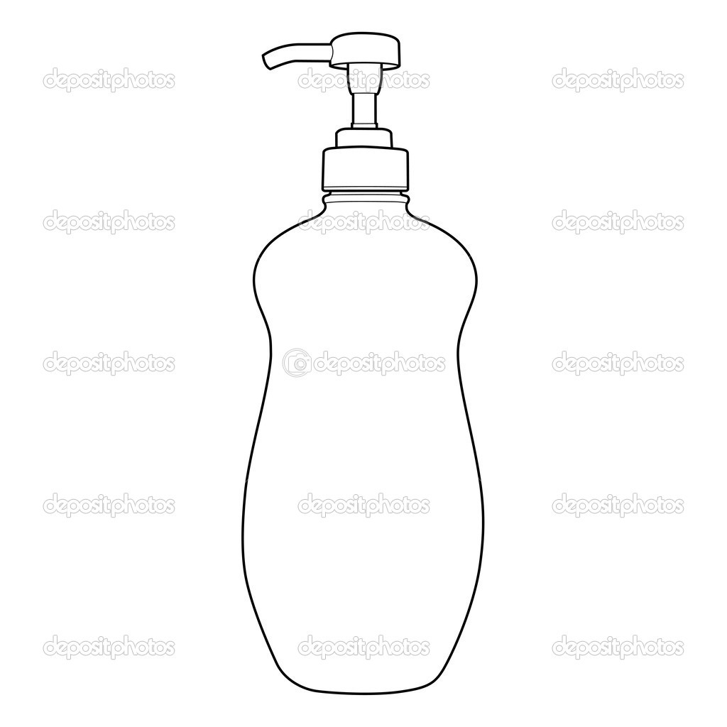 Lotion pump bottle outline vector — Stock Vector © attaphongw #40323709