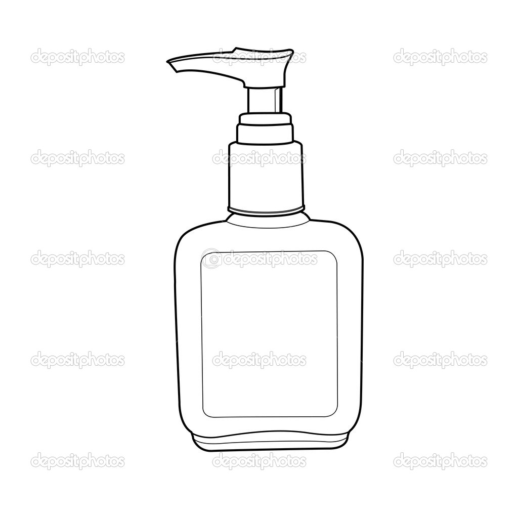 Lotion pump bottle outline vector — Stock Vector © attaphongw #40323963