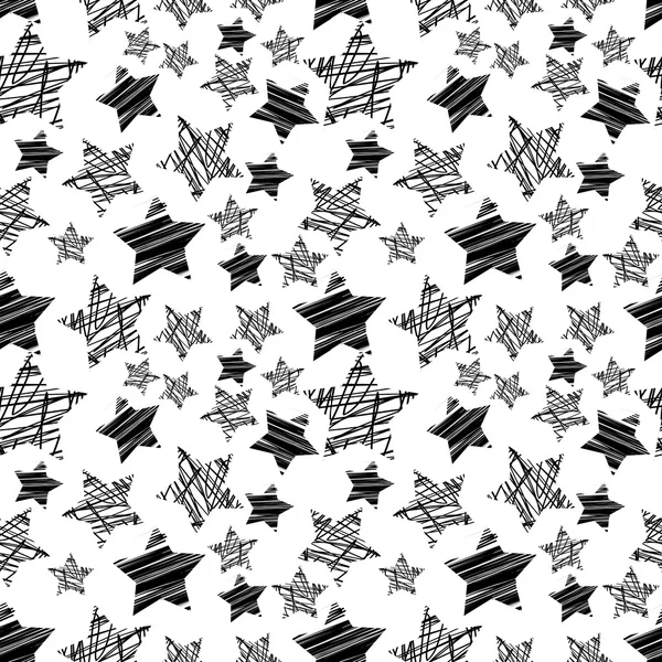 Vecteur de motif étoile noire sans couture — Image vectorielle