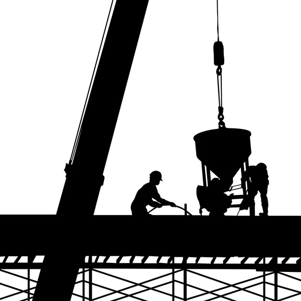 Construction silhouette vecteur — Image vectorielle