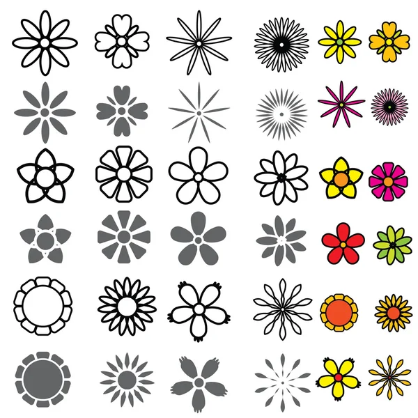 花のアイコンのベクトルを設定します。 — ストックベクタ