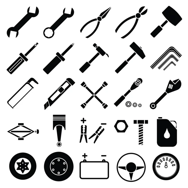 Profession auto mechanic icons set with tools Vector Image