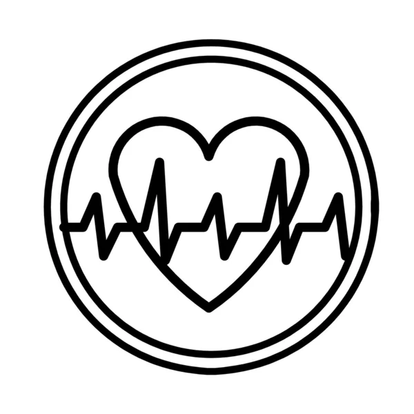 Vetor de símbolo de batimento cardíaco — Vetor de Stock