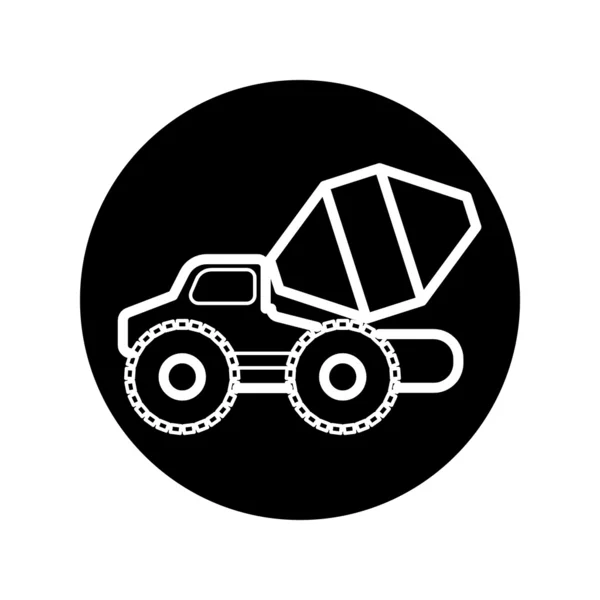 Betão Mixer Truck ícone vetor — Vetor de Stock