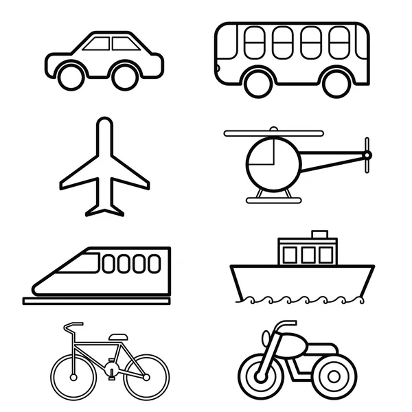 Transport Ikonuppsättning vektor — Stock vektor