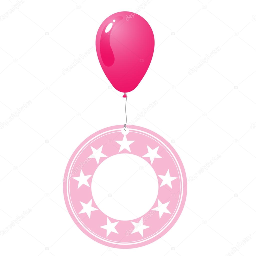 Pink balloon with tag vector