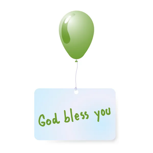 Balloon with god bless you tag vector — Stock Vector