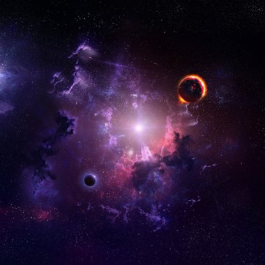 Starfield yıldız tozu ve nebula alanı sanat galaksisinin yaratıcı arka planı