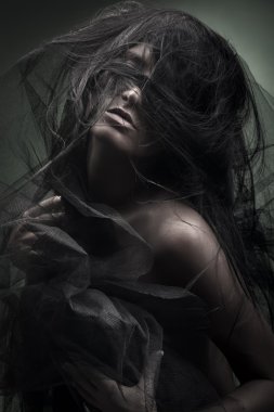 Gölge ışık moda portre modeli