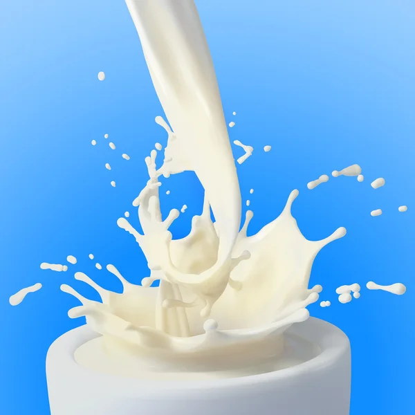 Stänk av vit mjölk — Stockfoto