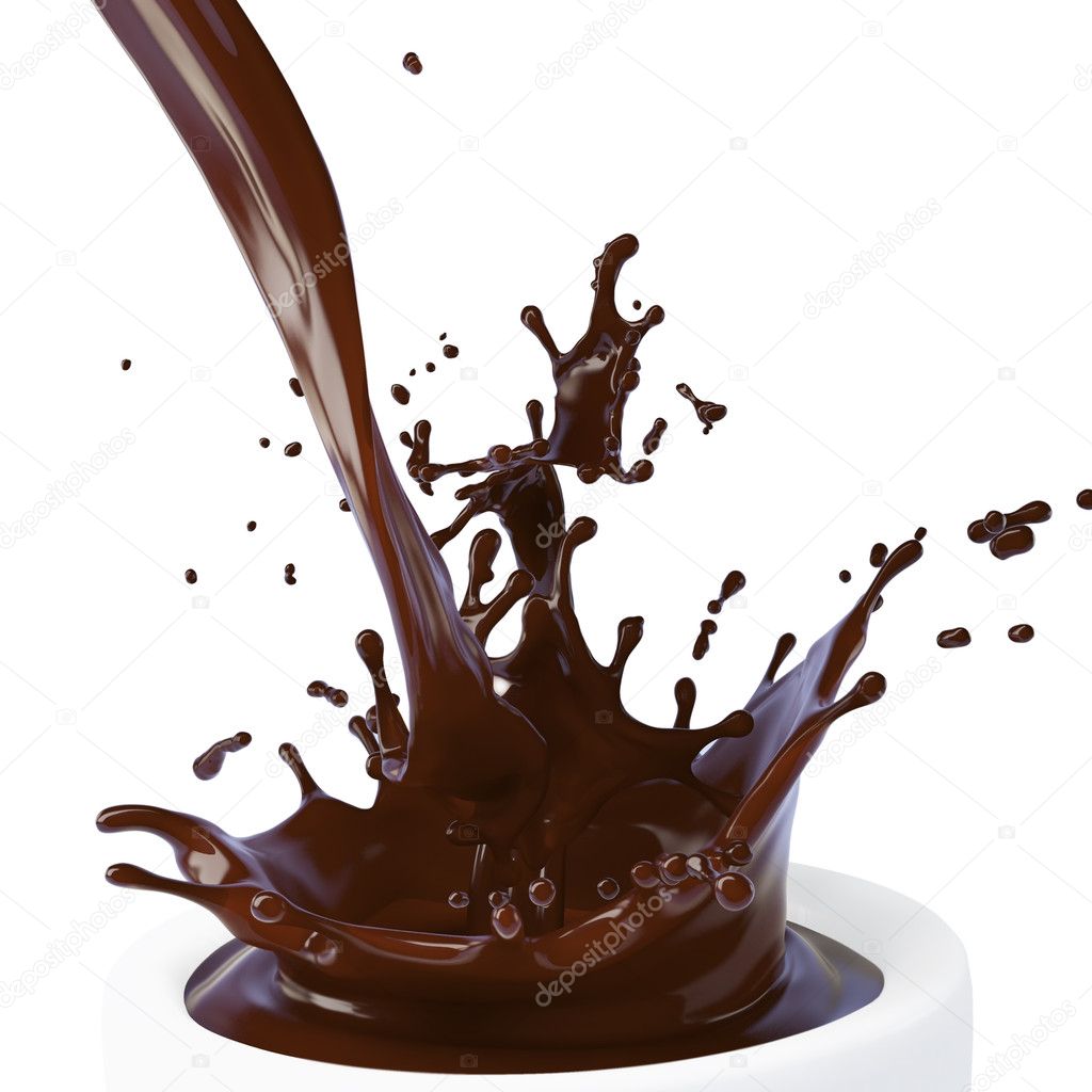 isolated splash of brown hot chocolate