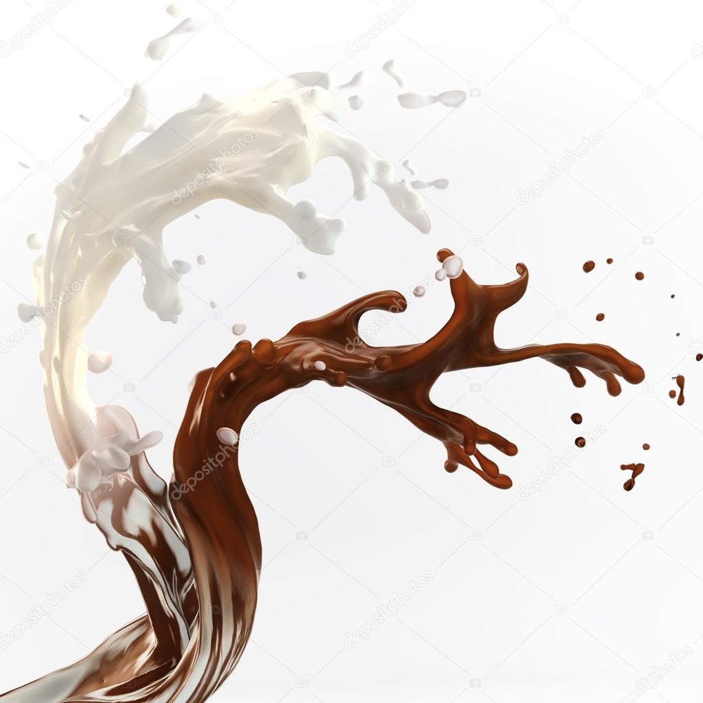 white cream and liquid chocolate motion