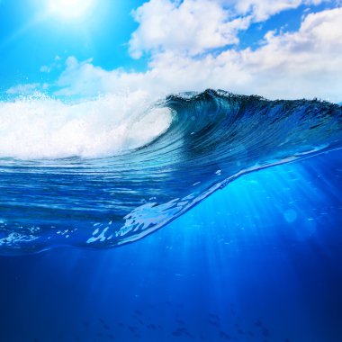 büyük dalga güneş ışığı kırma scean sörf
