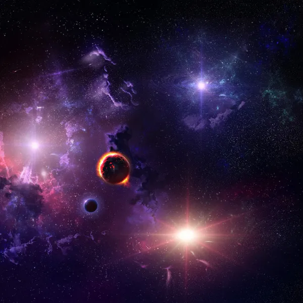Starfield poeira estelar e nebulosa espaço arte galáxia fundo criativo — Fotografia de Stock