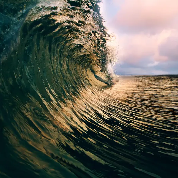 Surf modello di design tropicale. rottura onda oceanica chiusura — Foto Stock