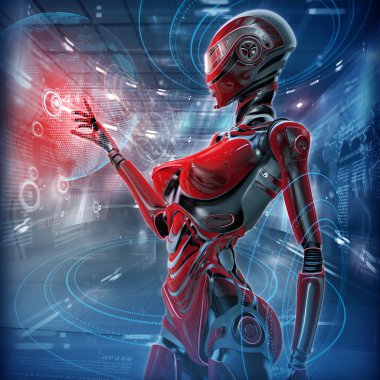Futuristic female android