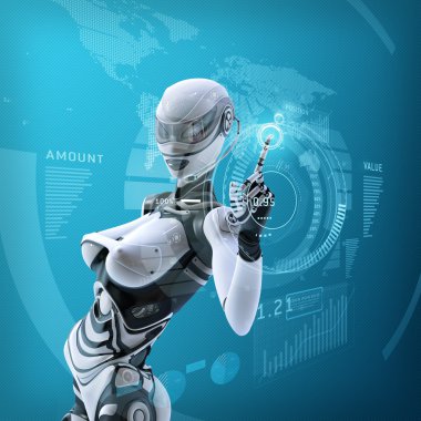 Modern futuristik dişi android