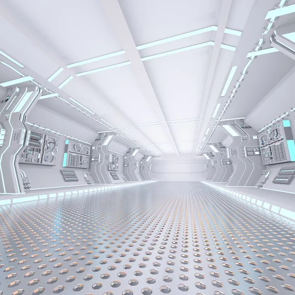 Diseño futurista nave espacial interior — Foto de Stock