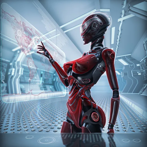未来派的女机器人 — 图库照片