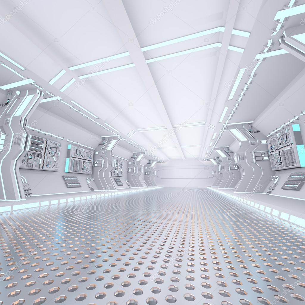 Futuristic design spaceship interior