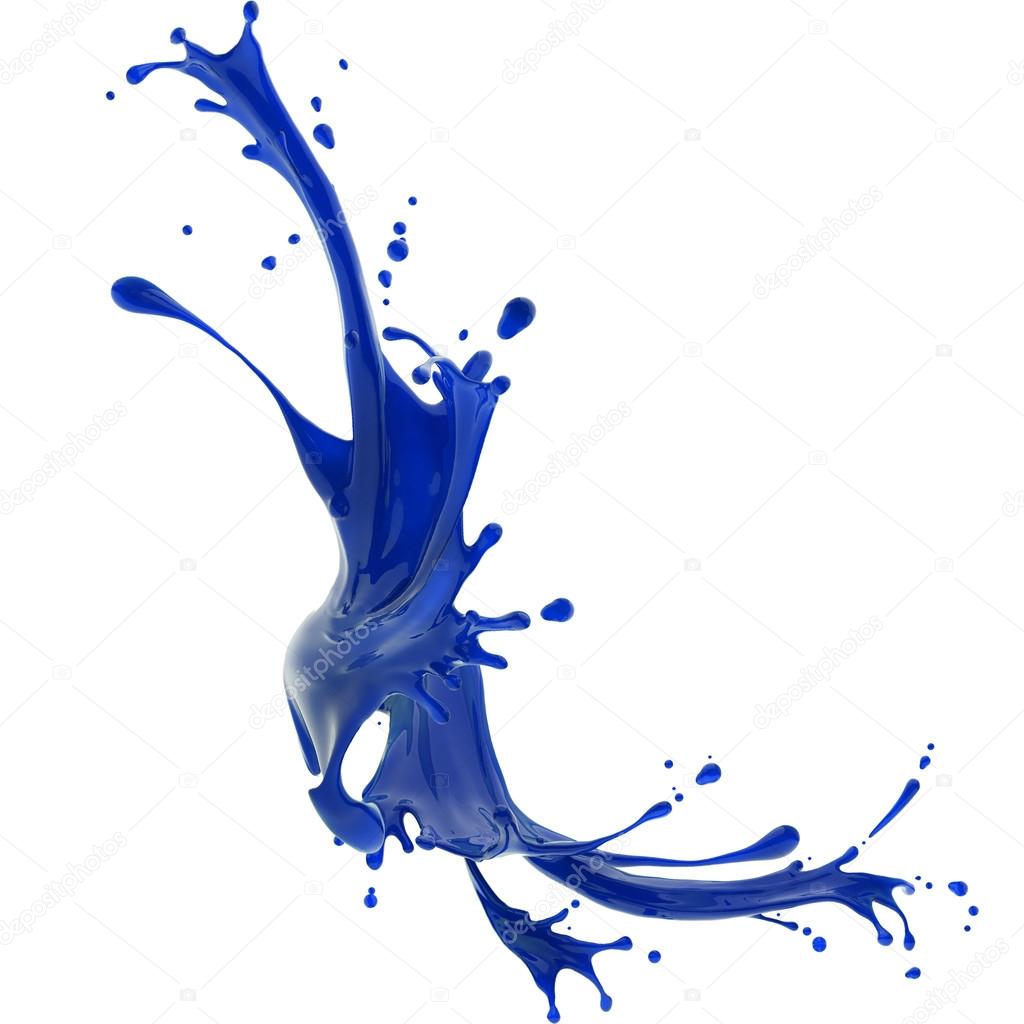 Splashes of blue liquid