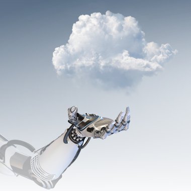 robot kol holding smartphone