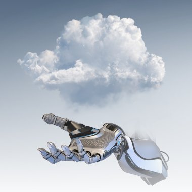 robot kol holding smartphone