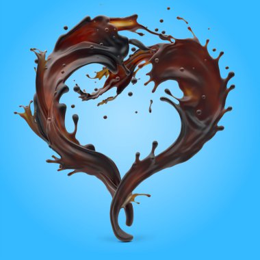Coffee in shape of heart clipart