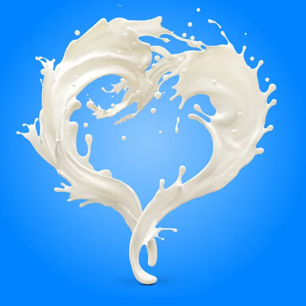 Γάλα στο σχήμα της καρδιάς — Φωτογραφία Αρχείου