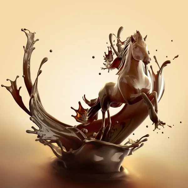Hot chocolate horse — Stock Photo, Image
