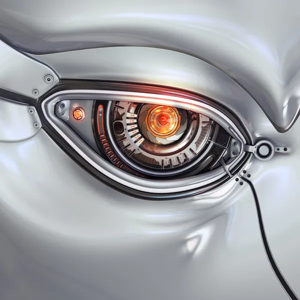 Futurista olho cibernético brilhante — Fotografia de Stock