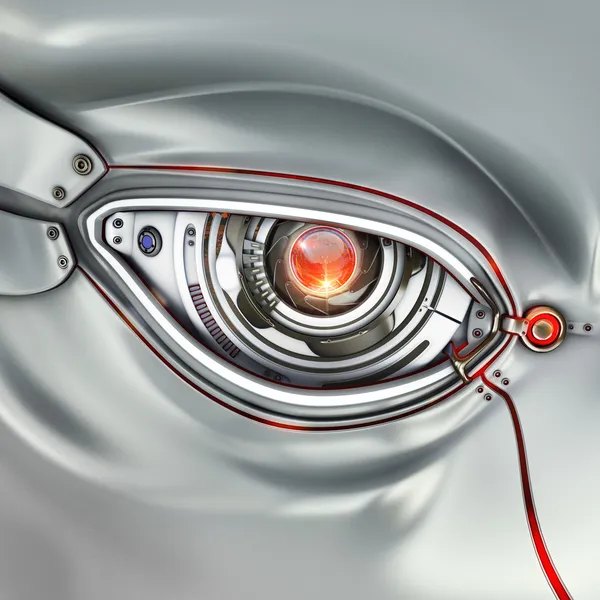 Ochi cibernetic strălucitor futurist — Fotografie, imagine de stoc