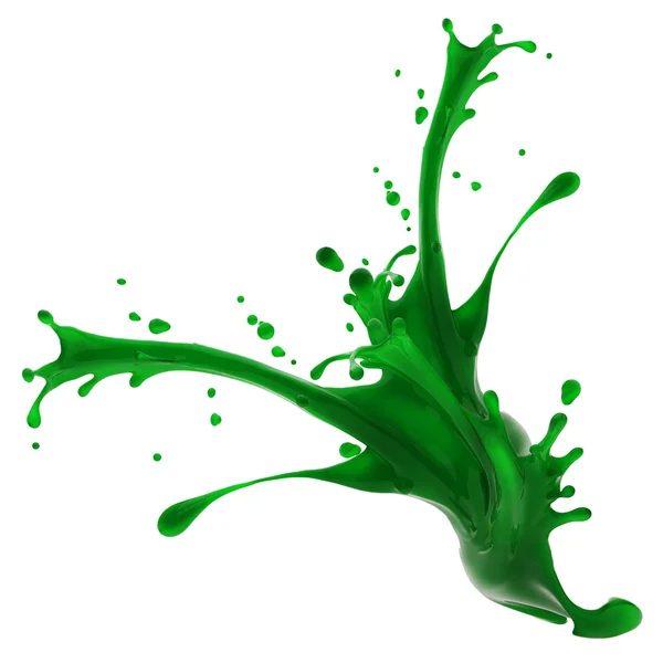 Spritzer grüner Flüssigkeit — Stockfoto