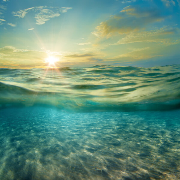 Beautiful sunset at sea