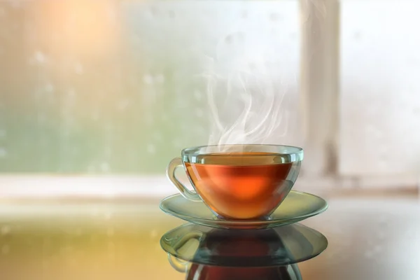 Buharlı siyah çay — Stok fotoğraf