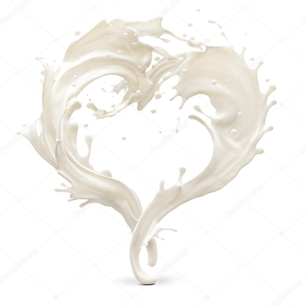 Milk in shape of heart