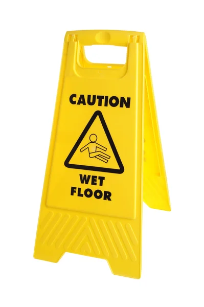Wet floor caution sign — Stock Photo, Image