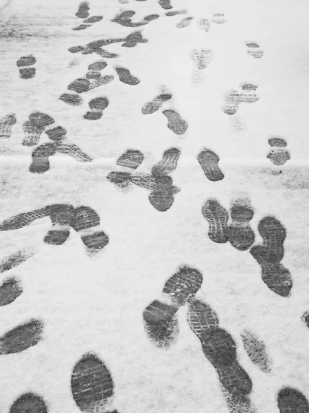 Footprints in snow Royalty Free Stock Images